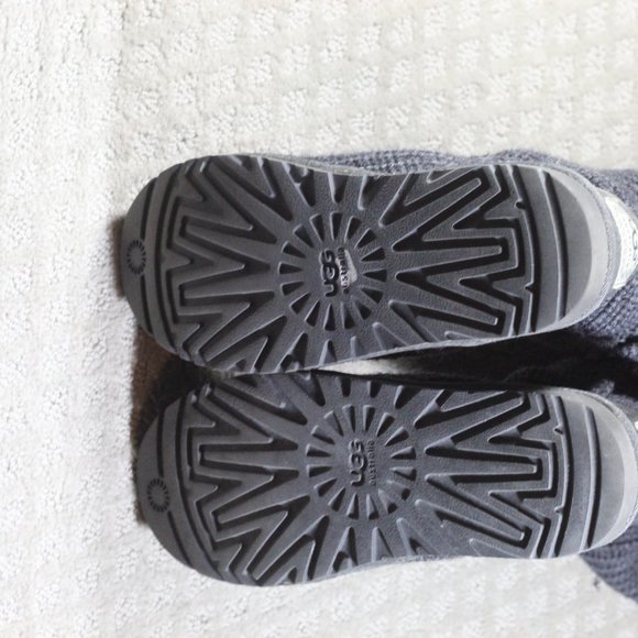 Ugg Size 8 Classic Cardy Boots Tall Pull On Slouchy Foldable Grey Knit Sweater - Picture 9 of 10